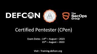 DefCon Certified Pentester Certificate | DefCon CPen Certificate