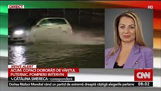 Cod roșu de ploi torențiale și vijelii în Constanța. Pompierii intervin de urgență