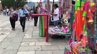 Walking downtown Oaxaca, Mexico.