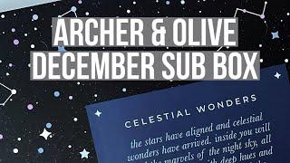 Unboxing the December 2023 Archer and Olive Subscription Box - Celestial Wonders