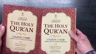 Holy Quran Color Coded, Roman transliteration, English and Arabic text book review