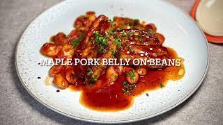 Maple Pork Strips on Beans Recipe @fivedinners