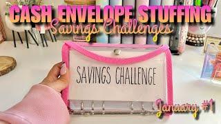 CASH STUFFING SAVINGS CHALLENGES | JAN #1 | #CASHENVELOPESYSTEM