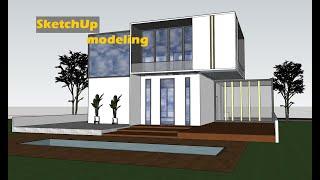 Sketchup 3d Modeling Modern House Design. Строим дом в Sketchup. Проектирование. Как построить дом.