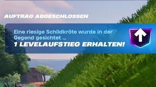 Eine riesige Schildkröte wurde in der Gegend gesichtet | Schnell Leveln in Fortnite Auftrag