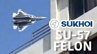 Low Urban Flying Russian SUKHOI SU-57 Felon Fighter Jet & Y-20 Tanker - Zhuhai China Airshow 2024