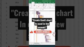 Create Gantt chart In excel in few seconds #shorts