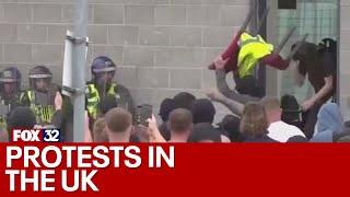 Violent protests erupt in the UK