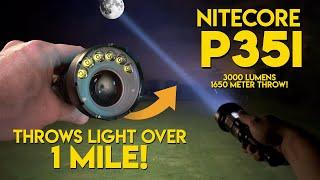 This flashlight has over 1 mile of throw! Nitecore P35i REVIEW and BEAM TEST!