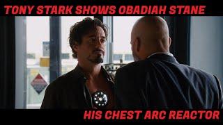 Tony Stark Shows Obadiah Stane His Chest Arc Reactor Mark I