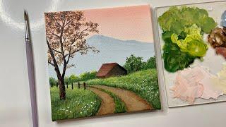 Mountain landscape painting/acrylic painting tutorial/acrylic painting for beginners tutorial