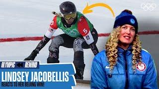 Lindsey Jacobellis reacts to her Beijing 2022 gold medal performance! 