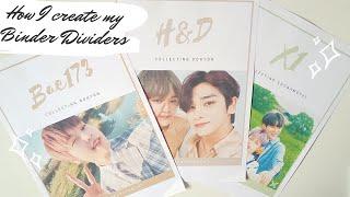 How I create my kpop photocard binder dividers!