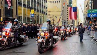 NYPD Funeral Procession for HERO Detective Wilbert Mora - Killed in Line of Duty -360 PD Motorcycles