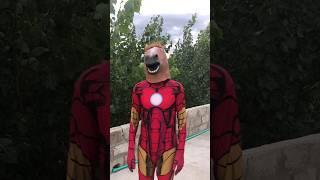 Iron man ghost prank on Superhero boy #shorts