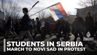 Students in Serbia march to Novi Sad in protest against government corruption