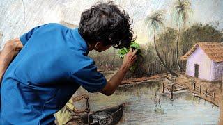 Wall art with leaves  | ഇല ഉപയോഗിച്ച് ഒരു പരീക്ഷണം 