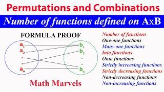 P&C: Number of functions, one-one, many-one, into, onto, bijective, increasing, non-decreasing