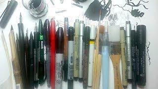 Pen & Ink Drawing Supplies Pt 1 | 10 TYPES of ink drawing instruments