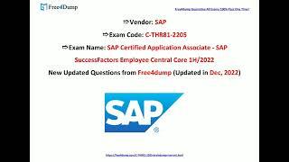 [Dec, 2022] Free4dump C-THR81-2205 PDF Dumps and C-THR81-2205 Exam Questions (11-26)