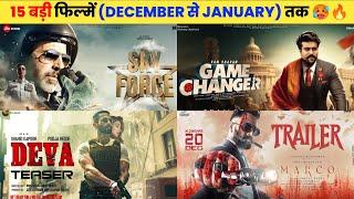 15 Upcoming Big Movies Releasing December 2024 To January 2025 Hindi || Upcoming Bollywood & South