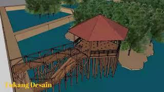 Desain 3D Model Tambak Konservasi Mangrove | 3d model sketch up