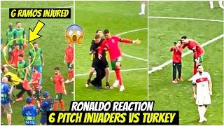 SHOCKING: Ronaldo reaction to ALL 6 Pitch Invaders in match Portugal vs Turkey