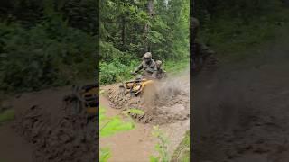 Колян на BRP Bombardier 800 на лысой   резине #квадроцикл #atv4x4 #atvoffroad #brp