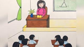 Vẽ cô giáo | Vẽ tranh Ngày nhà giáo Việt Nam 20/11 | Draw a simple teacher