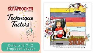  Technique Tasters #391 | Build a 12x12 Scrapbook Layout with Jessica Michaels 