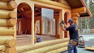 Dad Spends 2 Years Building LOG HOUSE for Family of 7 | Start to Finish by @MontanaHaven