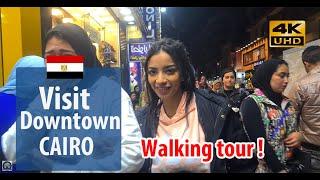 CAIRO Walk in the streets to see the atmosphere. downtown El Ataba  Market WALKING TOUR 4K