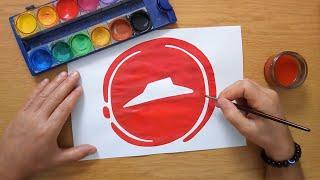 How to draw a Pizza Hut logo 2024