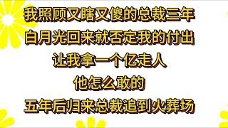 我照顾又瞎又傻的总裁三年白月光回来就否定我的付出让我拿一个亿走人他怎么敢的五年后归来总裁追到火葬场#小说#解说#喘息系列#杂文#故事汇#家庭伦理