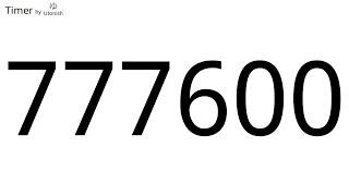 777600 Second Countup Timer - Longest Timer on YouTube - 216 Hours