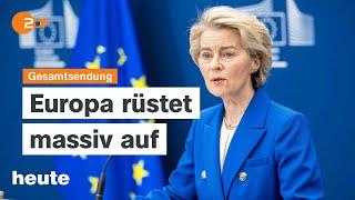 heute 19:00 Uhr vom 04.03.2025 Stopp für US-Ukraine-Hilfe, Sondervermögen, Aufbau-Pläne für Gaza