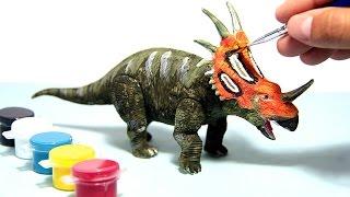 Dinosaur toy painting with watercolors | Dinosaurio de juguete para pintar con acuarelas - 6/6