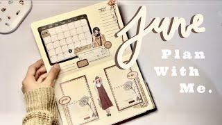 June 2021 bullet journal set up | plan with me | vintage theme