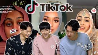 Korean guys react to Hijab Tiktok 3