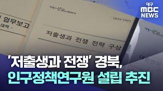 '저출생과 전쟁' 경북, 인구정책연구원 설립 추진  | 대구MBC뉴스