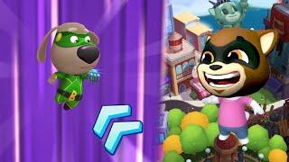 Talking Tom Hero Dash Ultra Angela X Power Ben Defeat Raccoon Boss Walkthrough Gameplay