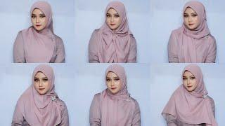 #8 Simple Quadrangular Hijab Style Tutorial Chest Covering Party || Contemporary Hijab