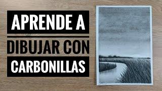 APRENDE a DIBUJAR con CARBONCILLOS con este PAISAJE  (NARRADO )