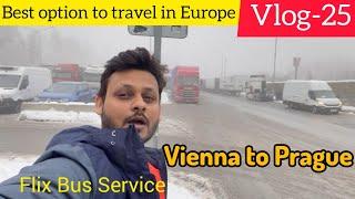 Cheapest Travel Option by Road- Vienna to Prague in Flix Bus | @SachinNancyVlogs  Vlog-25