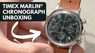 Timex Marlin Chronograph Watch Unboxing with Green Dial & 40mm Case