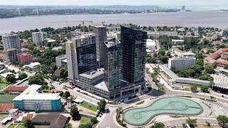 A view of Kinshasa’s New Financial Center and the Pullman Grand Hotel by Drone