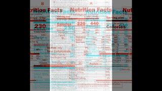 Nutrition facts label