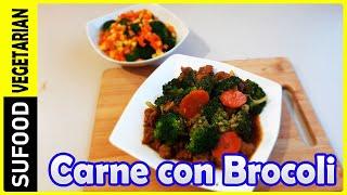 Carne con Brocoli Vegetariana  | Comida China  | Cómo preparar | 【SuFood】