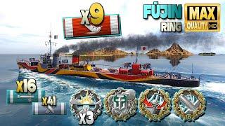 Destroyer Fūjin: 9 ships destroyed - World of Warships