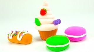 Пластилин для детей, учимся лепить пирожные и печенье